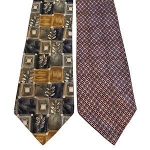 2 Ties Silk in Fall Colors Van Husen & Salvatore